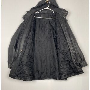 Contemporary Expressions‎ Black Leather Bomber Jacket Men's XLarge Vintage